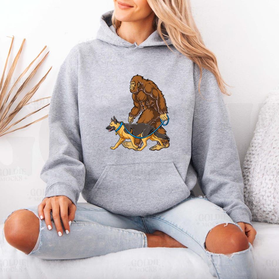 Bigfoot Dog Walk German Shepherd Hoodie - Image 4