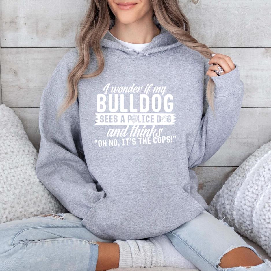 Bulldog Sees Police Dog And Thinks Its The Cops Hoodie - Image 2