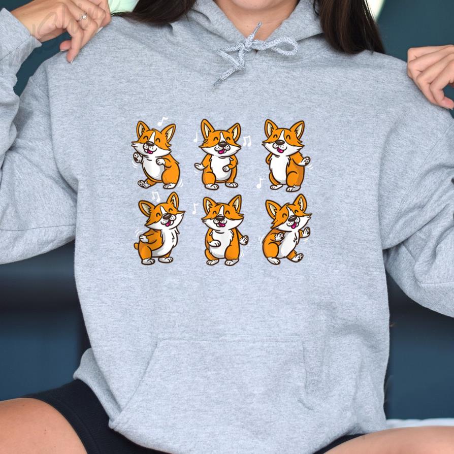 Cute Floss Dancing Corgi Puppies Dog Hoodie - Image 3