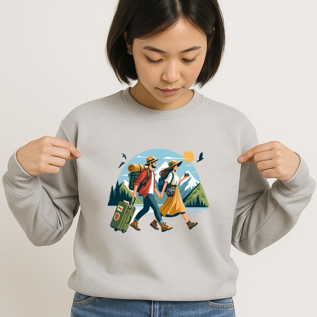 Happy Bright Camping Travelling Sweatshirt - Image 2