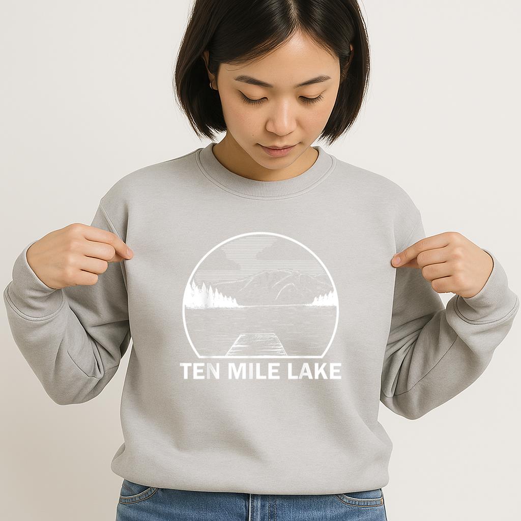 Ten Mile Lake Funny Fishing Camping Summer Sweatshirt - Image 2
