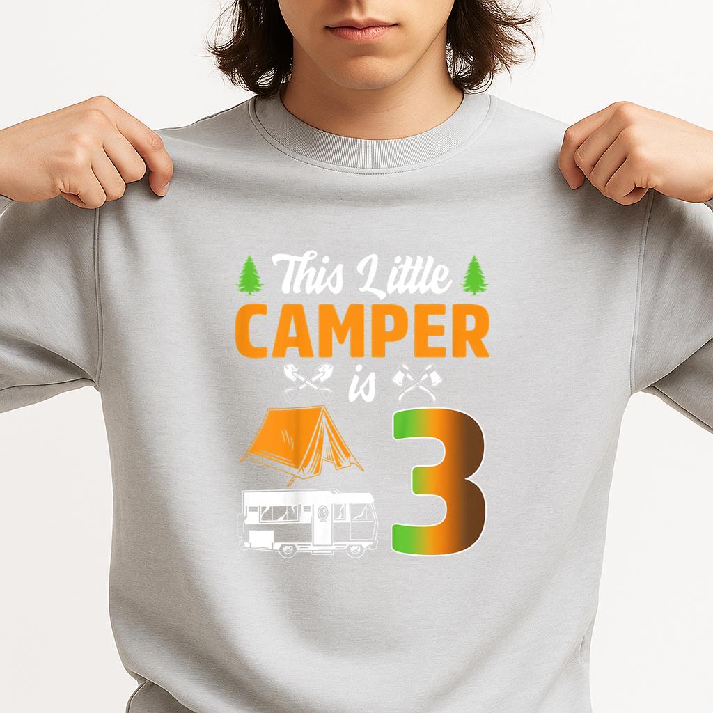 This Little Camper Is 3 Camping Sweatshirt - Image 3